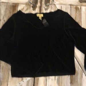 Velour short waisted sweater